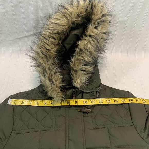 Lauren Ralph Lauren Women's Puffer Jacket Down Hooded Green Sz M Detachable Hood - Picture 9 of 16